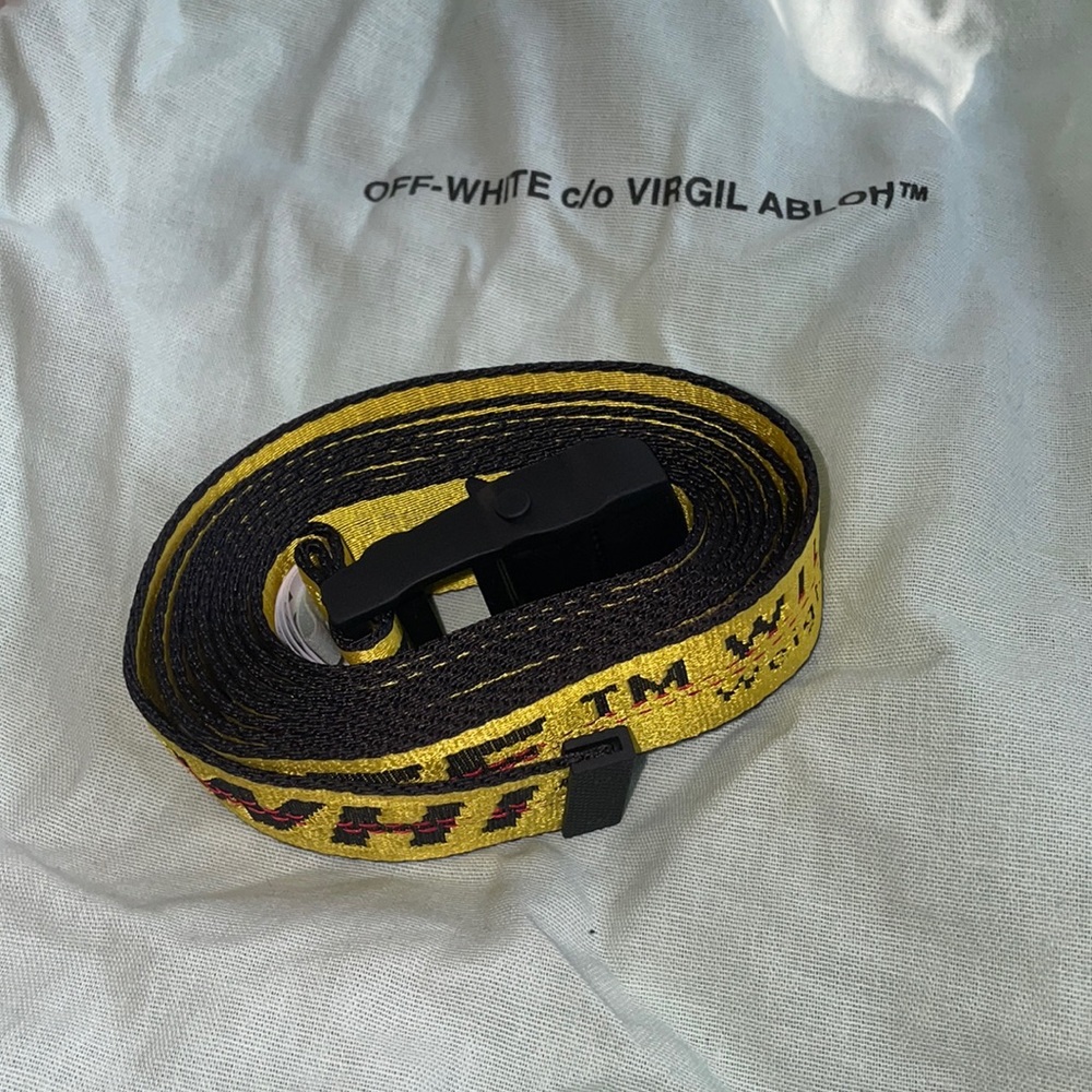 Off White Yellow Classic Industrial Belt